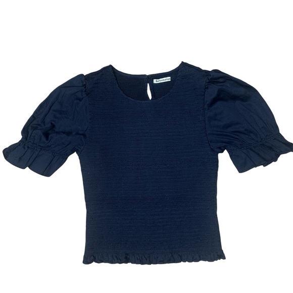 Reformation Top puff sleeve smocked zip back medium - Picture 3 of 5